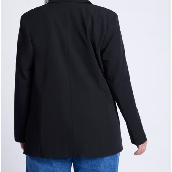 ELOQUII Blazer, Black, Long Relaxed Fully lined, size 18 - Picture 5 of 6